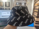 目丸男士透气大头围渔夫帽子男士夏季遮阳防晒帽显脸小网红潮盆帽子女 KM满印/黑色 均码(56-58cm) 实拍图