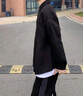 迪伽达 纯色衬衫男士外套春季新款工装宽松休闲长袖文艺衬衣男 WJS-C4505黑色 XL 实拍图
