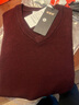 恒源祥纯羊毛衫男冬季加厚V领毛衣中年鸡心领羊毛绒衫爸爸装针织打底衫 酒红+V款领 XL (175) (建议140-160斤) 实拍图