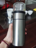 唯万茶水分离保温杯316不锈钢大容量泡茶杯双层隔热个人专用便携水杯 提绳-钢本色400ml【带杯套杯刷】 实拍图