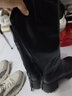 达芙妮长筒靴女厚底英伦风骑士靴不过膝加绒女鞋子 4023605005 绒黑 35  实拍图