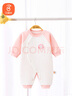 贝瑞加（Babyprints）新生儿连体衣秋冬婴儿衣服夹棉保暖护肚哈衣柔软内衣 粉兔59 实拍图