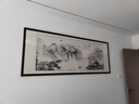 良品大师流水生财山水画办公室挂画中式客厅装饰画靠山图茶室字画风景壁画 流水生财A1 85*230cm宣纸锦绫+有机玻璃+红褐色实木框（大气款） 实拍图