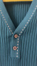 哥弟【GD】3D无缝一线成衣 明线设计V领短袖针织T恤衫女1399551 蓝松石 XL(5码) 晒单实拍图