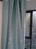 阿黎 客厅卧室遮光窗帘提花钻石麻星月蓝色挂钩式2.0米宽*2.2米高单片 实拍图