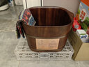 初心家用恒温足浴桶大桶过小腿养生木桶加厚高桶健康礼物泡脚桶 25cm方形口-大叶花梨木 实拍图