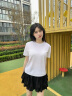波司登短袖T恤女夏季户外露营百搭纯色圆领白色立体运动休闲短袖 实拍图