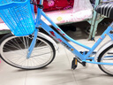 火星翼自行车男女式单变速轻便男成年人代步通勤上班学生复古公主单车 低梁-蓝色-豪华版 升级实心胎26寸 实拍图