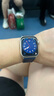 istrap苹果手表表带真皮爱马仕同款牛皮适用apple watch手表带S11/10/9/8/7/6/SE男女士iWatch ultra2/3 深蓝蓝线丨银色配件 44/45/46MM表盘【适用Wa 实拍图