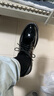 卡帝乐鳄鱼（CARTELO）英伦男士皮鞋透气厚底增高男鞋亮面商务休闲牛皮鞋男9828黑色43 实拍图