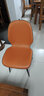 圣度朗北欧轻奢餐椅家用现代简约餐桌椅子靠背极简餐桌凳子2022新款 深灰皮革+橘色科技布 加厚款(承 实拍图