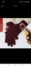 上海故事 学生女秋冬季骑车用加绒加棉加厚防寒可爱冬天触屏保暖手套 毛球暗红 实拍图