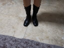 Bata时装靴女冬季新款英伦西部牛仔靴粗跟牛皮中筒靴ATO60DZ3 黑色 37 晒单实拍图