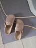 意尔康女鞋一脚蹬新款包头平底勃肯鞋春秋女单鞋 27281W 卡其281 35 实拍图