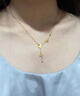 中国黄金（CHINA GOLD）蝴蝶流苏黄金套链女足金项链锁骨链吊坠情人节生日礼物送女友老婆 【京速达】蝴蝶套链【镭射款】约4.3g 实拍图