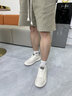 皓顿（HAUT TON）男鞋2025真皮厚底小白鞋男士时尚增高休闲运动鞋新款百搭跑步鞋 白色 40 -适合运动鞋41码 实拍图