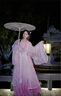 唐努乌（Tang Nu wu）汉服女中国风超仙对襟襦裙汉齐腰长裙古风古装大摆裙套装表演服 粉色【齐腰三件套】 M 【90-110斤】 实拍图