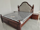 家特林美式乡村实木床简约主卧1.8米双人床真皮床软靠婚床储物2米大床 床+2床头柜 1.8*2米框架床 实拍图