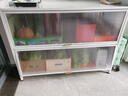 家佰利（jiabaili）厨房置物架落地多层用具橱柜微波炉置物柜带门碗柜收纳储物柜 【加宽款】白色3层宽42cm 长100cm 实拍图