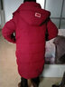 雅鹿品牌长款羽绒服女长过膝新款冬季加厚保暖时尚宽松鸭绒连帽外套 红色 S （推荐100-125斤） 实拍图