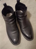老人头男鞋冬季真皮高帮棉鞋正装保暖加绒商务韩版休闲男士棉皮鞋 黑色 43 (265mm) 实拍图