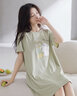 芬腾睡裙女士夏季薄款短袖纯棉大码可爱睡衣家居服全棉女款连衣裙 X98423765草绿 XL 建议:125-145斤 实拍图
