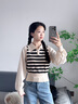 娴妃韩版chic翻领毛衣女设计感别致长袖针织衫气质百搭长袖上衣秋 杏色 M 实拍图