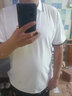 啄木鸟（TUCANO）短袖t恤男夏季商务休闲插色领polo透气百搭上衣男装 白色 4XL 实拍图