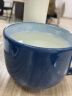 inmindhouse 大肚牛奶早餐杯陶瓷泡燕麦片杯子带盖勺大号容量可微波欧式600ml 渐变蓝单个装（木盖） 实拍图