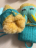 迪尼贝儿（DNBR）1-3岁儿童手套冬季加厚保暖婴儿针织加绒男女童宝宝毛线挂脖手套 黄色 实拍图