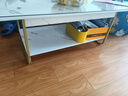 左印茶几客厅家用小户型2025新款出租屋沙发简约现代小桌子小茶几茶桌 【双层+玻璃】白纹色120*60*42 实拍图