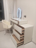 梳妆台卧室简约奶油风实木化妆桌高级感斗柜书桌一体转角可伸缩 奶油白【送货上门包安装】 1米+0.6米3斗柜+妆镜+妆椅 实拍图