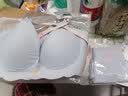 雅姿花无痕运动内衣女小胸罩聚拢无钢圈收副乳睡眠文胸夏季薄款舒适少女 浅蓝套装 XL (适合38/85ABC) 实拍图