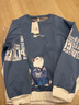 稻草人（MEXICAN）卫衣男春秋季潮流宽松长袖t恤青少年圆领上衣服 雾霾蓝加绒 3XL  实拍图