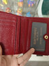 班亚奴钱包女士短款真皮零钱包2025新款小众精致高档小巧钱夹卡包软牛皮 酒红色（头层牛皮）防盗刷 实拍图