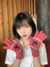 云见森知 毛线手套男女冬季针织保暖手套防滑触屏手套韩版女士手套户外 桃红色 实拍图
