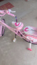 鑫旺彤自行车儿童3-6-10岁单车男女童轻便脚踏车辅助轮5岁女孩车公主车 粉色【闪光轮+护栏靠背】 18寸 适合身高115-130cm 实拍图