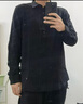 罗蒙免烫衬衣男士无痕冰丝长袖衬衫纯色商务休闲弹力打底爸爸上衣男装 实拍图