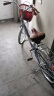 凤凰（Phoenix） 自行车男女脚踏代步单车成人轻便学生车城市复古通勤休闲车 青柠 24寸单速蓝色 实拍图