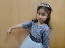 小咔衣浓儿童礼服公主裙花童婚纱小女孩生日主持人高端女童钢琴演出服秋季 灰色长款中袖01-C2 130 实拍图
