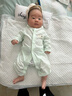 婧麒婴儿衣服夏季薄款新生宝宝提花连体衣纯棉空调服爬服夏装单件 小鲸鱼白 59cm 实拍图