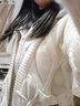 AEMAPE秋冬季慵懒风毛衣开衫外套女2025新款高级感连帽假两件针织衫上衣 米白色 均码 (80-140斤拍) 实拍图