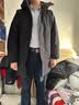 君羽反季羽绒服男中长商务款鹅绒服800高蓬白鹅绒连帽羽绒大衣 黑色 【800蓬白鹅绒】 L （推荐146-160斤） 实拍图