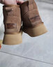 奥古狮登厚底雪地靴女新款冬季加绒加厚保暖中筒东北棉鞋女防滑短靴子抗寒 924090栗色【甄皮中筒11CM】 36 实拍图