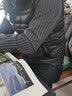 马登工装 华夫格灰色连帽卫衣男士休闲慵懒拉链开衫运动风外套 灰色 XL 实拍图