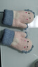 宝宝手套冬季保暖婴幼儿卡通恐龙小孩加绒挂绳连指男女童0-2岁 粉色小号 实拍图