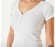 HOLLISTER24春夏新款美式辣妹修身短袖亨利式上衣T恤 女 358310-1 白色 M (165/92A) 晒单实拍图