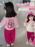 G.DUCKKIDS童装女童春装套装儿童服装小童春装运动卫衣两件套1-3女宝宝衣服 粉红色草莓熊【春秋款】 110 尺码4~5岁【100-110cm】 实拍图