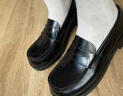 HARUTA日本进口学院风牛皮乐福鞋4900真皮款厚底粗跟390平底鞋学生单鞋 黑色（偏大半码） 37 晒单实拍图
