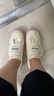 回力女鞋软底帆布鞋女百搭一脚蹬休闲鞋子女 F147BR 米色 39 实拍图